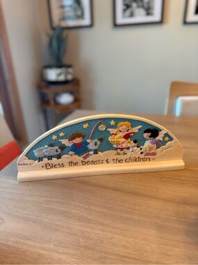 Vintage Tomie Depaola "Bless The Beast & The Children" Wall Plaque Child Decor